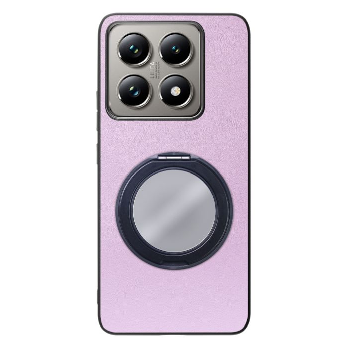 [ LOOF RING-SHELL (ミラー Ver.) ] Xiaomi 14T Pro  14TPro スマホケース 背面 ケース カバー ミラー付きスマホリング スタンド 本革 レザー 落下防止  [ Xiaomi 14T Pro  ]