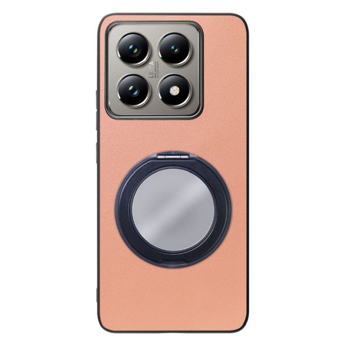 [ LOOF RING-SHELL (ミラー Ver.) ] Xiaomi 14T Pro  14TPro スマホケース 背面 ケース カバー ミラー付きスマホリング スタンド 本革 レザー 落下防止  [ Xiaomi 14T Pro  ]