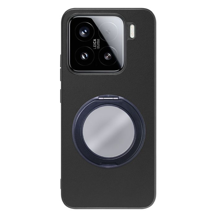 [ LOOF RING-SHELL (ミラー Ver.) ] Xiaomi 15 シャオミ スマホケース 背面 ケース カバー ミラー付きスマホリング スタンド 本革 レザー 落下防止  [ Xiaomi 15 ]