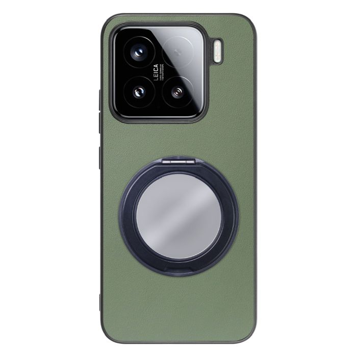 [ LOOF RING-SHELL (ミラー Ver.) ] Xiaomi 15 シャオミ スマホケース 背面 ケース カバー ミラー付きスマホリング スタンド 本革 レザー 落下防止  [ Xiaomi 15 ]