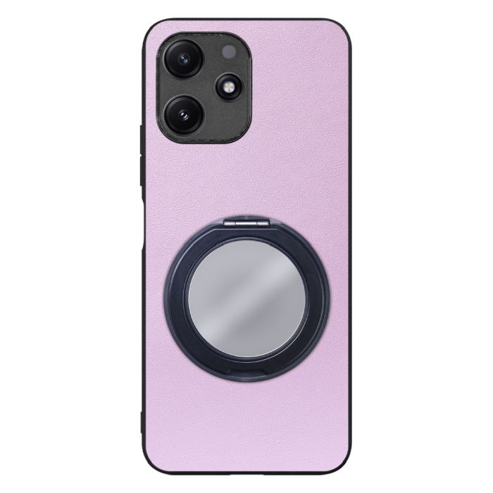 [ LOOF RING-SHELL (ミラー Ver.) ] Xiaomi Redmi 12 5G XIG03 Redmi12 5G スマホケース 背面 ケース カバー ミラー付きスマホリング スタンド 本革 レザー 落下防止  [ Xiaomi Redmi 12 5G ]