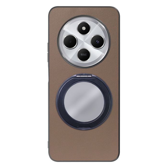 [ LOOF RING-SHELL (ミラー Ver.) ] Xiaomi Redmi 14C 14C Redmi14C スマホケース 背面 ケース カバー ミラー付きスマホリング スタンド 本革 レザー 落下防止  [ Xiaomi Redmi 14C ]