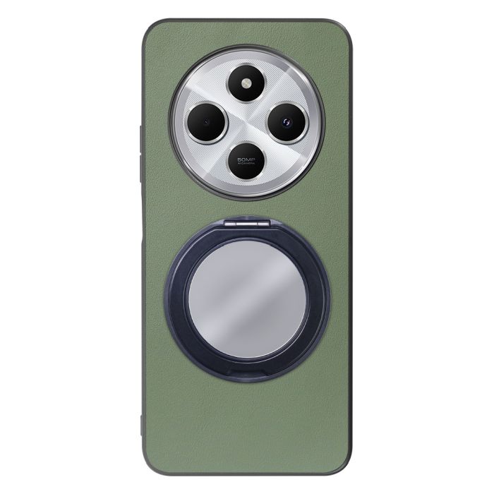 [ LOOF RING-SHELL (ミラー Ver.) ] Xiaomi Redmi 14C 14C Redmi14C スマホケース 背面 ケース カバー ミラー付きスマホリング スタンド 本革 レザー 落下防止  [ Xiaomi Redmi 14C ]