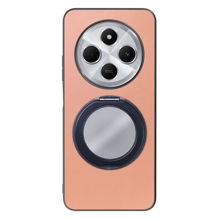 [ LOOF RING-SHELL (ミラー Ver.) ] Xiaomi Redmi 14C 14C Redmi14C スマホケース 背面 ケース カバー ミラー付きスマホリング スタンド 本革 レザー 落下防止  [ Xiaomi Redmi 14C ]