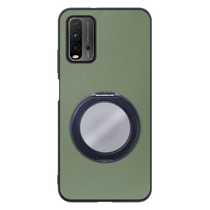 [ LOOF RING-SHELL (ミラー Ver.) ] Xiaomi Redmi 9T redmi9t スマホケース 背面 ケース カバー ミラー付きスマホリング スタンド 本革 レザー 落下防止  [ Redmi 9T ]