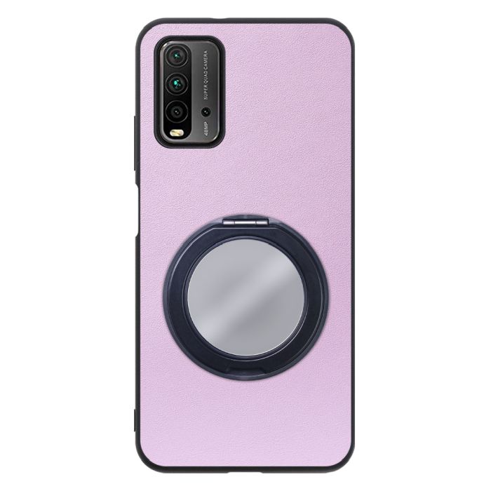 [ LOOF RING-SHELL (ミラー Ver.) ] Xiaomi Redmi 9T redmi9t スマホケース 背面 ケース カバー ミラー付きスマホリング スタンド 本革 レザー 落下防止  [ Redmi 9T ]