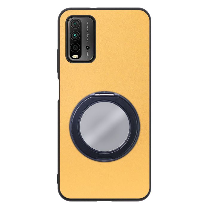 [ LOOF RING-SHELL (ミラー Ver.) ] Xiaomi Redmi 9T redmi9t スマホケース 背面 ケース カバー ミラー付きスマホリング スタンド 本革 レザー 落下防止  [ Redmi 9T ]