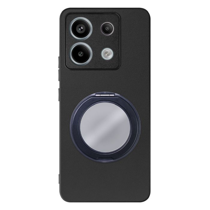 [ LOOF RING-SHELL (ミラー Ver.) ] Redmi Note 13 Pro 5G  スマホケース 背面 ケース カバー ミラー付きスマホリング スタンド 本革 レザー 落下防止  [ Redmi Note 13 Pro 5G ]