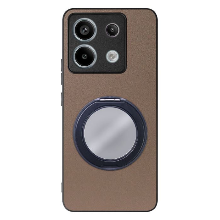 [ LOOF RING-SHELL (ミラー Ver.) ] Redmi Note 13 Pro 5G  スマホケース 背面 ケース カバー ミラー付きスマホリング スタンド 本革 レザー 落下防止  [ Redmi Note 13 Pro 5G ]