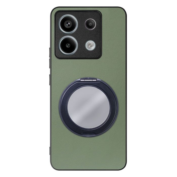 [ LOOF RING-SHELL (ミラー Ver.) ] Redmi Note 13 Pro 5G  スマホケース 背面 ケース カバー ミラー付きスマホリング スタンド 本革 レザー 落下防止  [ Redmi Note 13 Pro 5G ]
