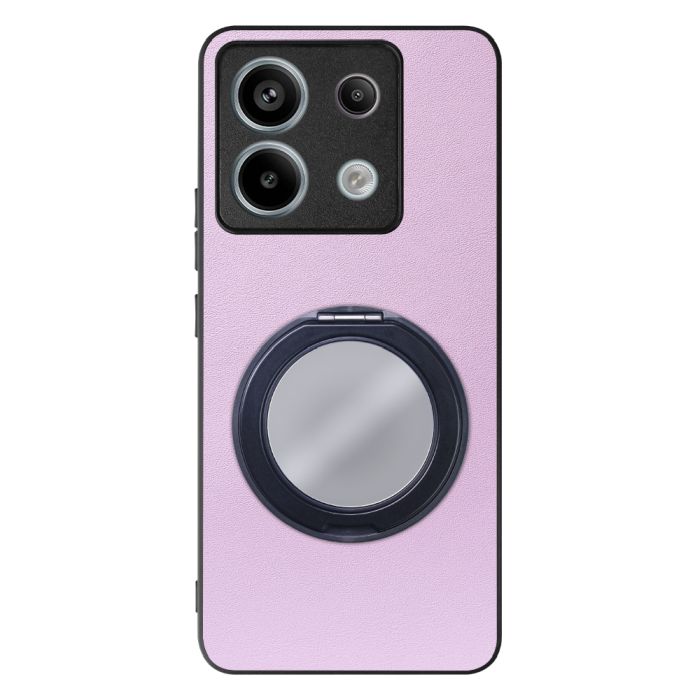[ LOOF RING-SHELL (ミラー Ver.) ] Redmi Note 13 Pro 5G  スマホケース 背面 ケース カバー ミラー付きスマホリング スタンド 本革 レザー 落下防止  [ Redmi Note 13 Pro 5G ]