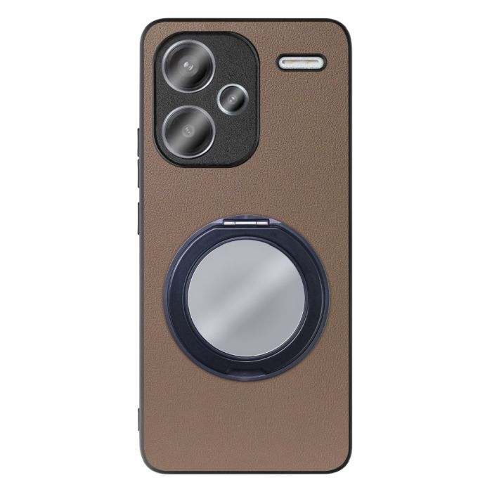 [ LOOF RING-SHELL (ミラー Ver.) ] Xiaomi Redmi Note 13 Pro+ 5G  スマホケース 背面 ケース カバー ミラー付きスマホリング スタンド 本革 レザー 落下防止  [ Redmi Note 13 Pro+ 5G ]