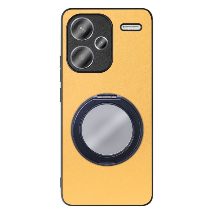 [ LOOF RING-SHELL (ミラー Ver.) ] Xiaomi Redmi Note 13 Pro+ 5G  スマホケース 背面 ケース カバー ミラー付きスマホリング スタンド 本革 レザー 落下防止  [ Redmi Note 13 Pro+ 5G ]