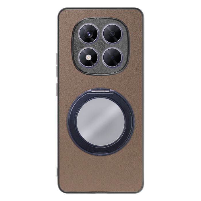 [ LOOF RING-SHELL (ミラー Ver.) ] Redmi Note 14 Pro 5G Xiaomi シャオミ スマホケース 背面 ケース カバー ミラー付きスマホリング スタンド 本革 レザー 落下防止  [ Redmi Note 14 Pro 5G ]