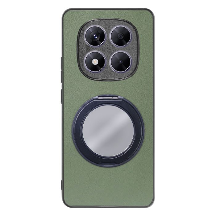 [ LOOF RING-SHELL (ミラー Ver.) ] Redmi Note 14 Pro 5G Xiaomi シャオミ スマホケース 背面 ケース カバー ミラー付きスマホリング スタンド 本革 レザー 落下防止  [ Redmi Note 14 Pro 5G ]