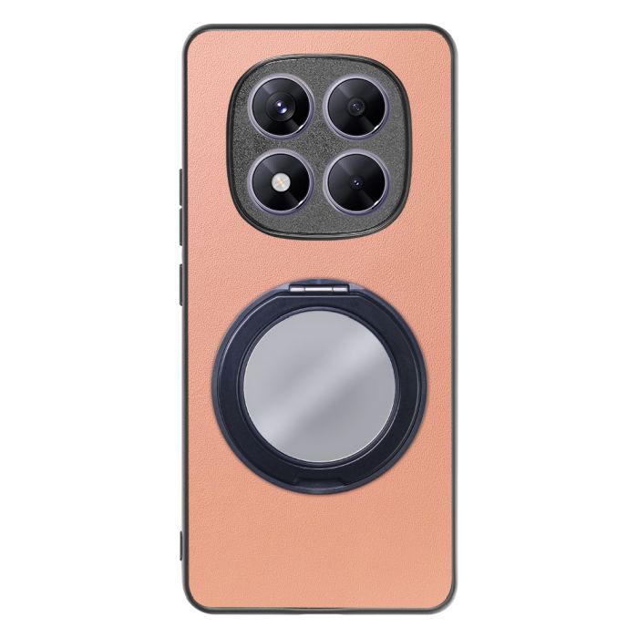 [ LOOF RING-SHELL (ミラー Ver.) ] Redmi Note 14 Pro 5G Xiaomi シャオミ スマホケース 背面 ケース カバー ミラー付きスマホリング スタンド 本革 レザー 落下防止  [ Redmi Note 14 Pro 5G ]