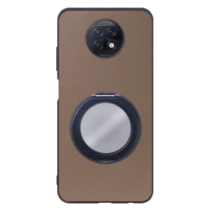 [ LOOF RING-SHELL (ミラー Ver.) ] Xiaomi Redmi Note 9T redminote9t redminote note9t スマホケース 背面 ケース カバー ミラー付きスマホリング スタンド 本革 レザー 落下防止  [ Redmi Note 9T ]