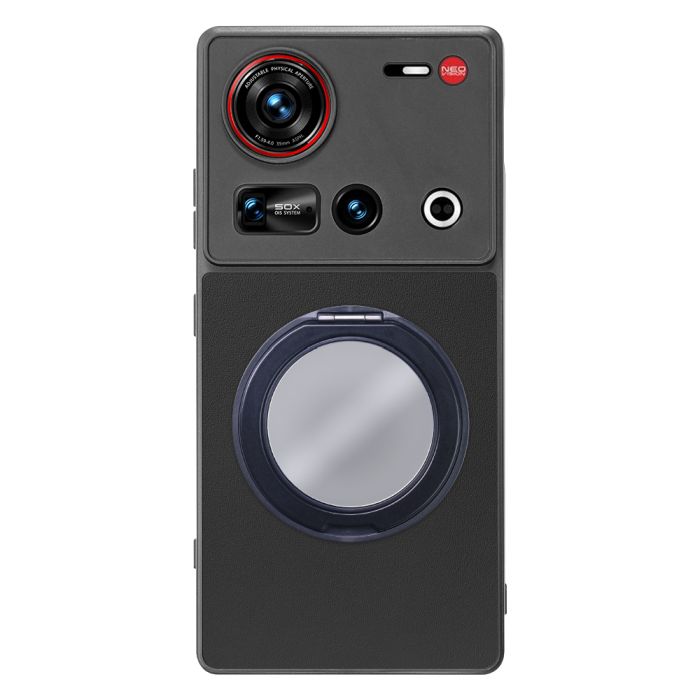 [ LOOF RING-SHELL (ミラー Ver.) ] nubia Z70 Ultra ZTE スマホケース 背面 ケース カバー ミラー付きスマホリング スタンド 本革 レザー 落下防止  [ nubia Z70 Ultra / Z70S Ultra ]