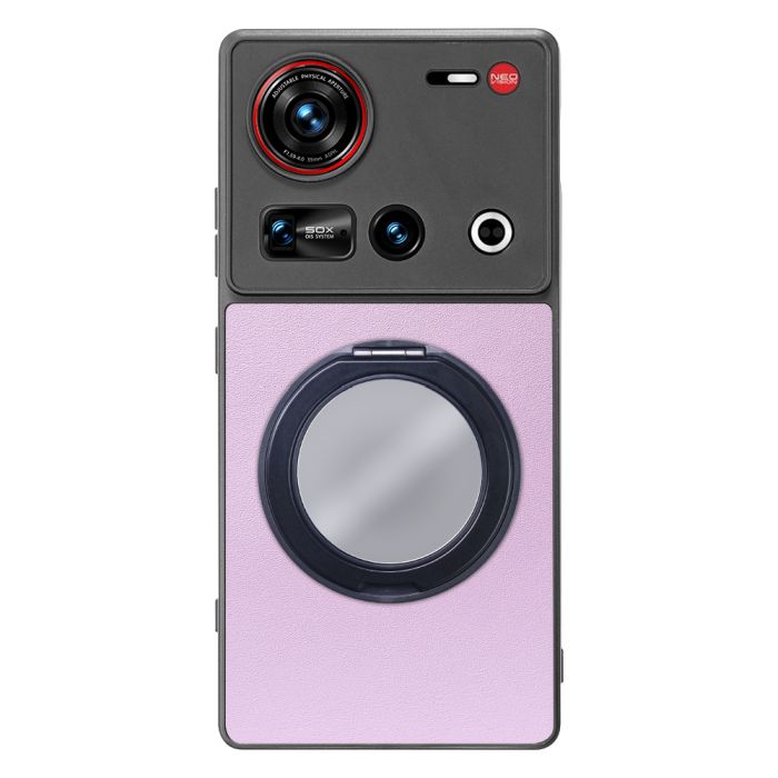 [ LOOF RING-SHELL (ミラー Ver.) ] nubia Z70 Ultra ZTE スマホケース 背面 ケース カバー ミラー付きスマホリング スタンド 本革 レザー 落下防止  [ nubia Z70 Ultra / Z70S Ultra ]