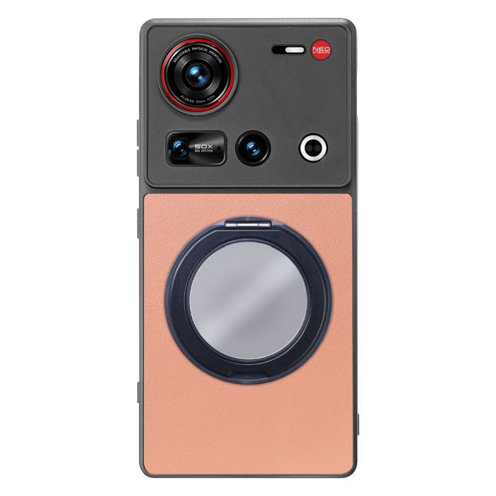 [ LOOF RING-SHELL (ミラー Ver.) ] nubia Z70 Ultra ZTE スマホケース 背面 ケース カバー ミラー付きスマホリング スタンド 本革 レザー 落下防止  [ nubia Z70 Ultra / Z70S Ultra ]
