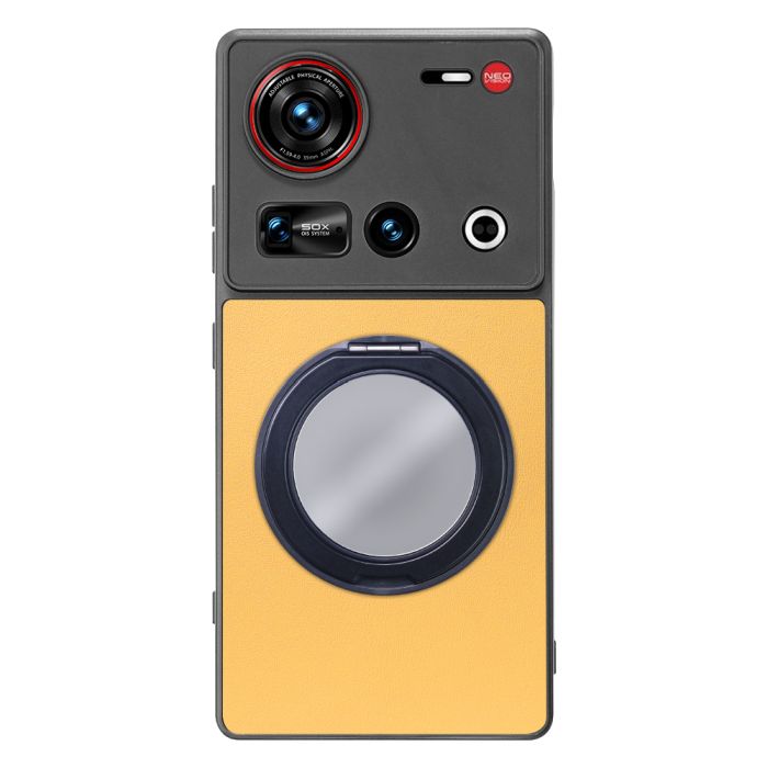 [ LOOF RING-SHELL (ミラー Ver.) ] nubia Z70 Ultra ZTE スマホケース 背面 ケース カバー ミラー付きスマホリング スタンド 本革 レザー 落下防止  [ nubia Z70 Ultra / Z70S Ultra ]