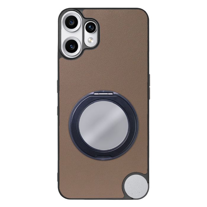 [ LOOF RING-SHELL (ミラー Ver.) ] CMF Phone 2 Pro Nothing  スマホケース 背面 ケース カバー ミラー付きスマホリング スタンド 本革 レザー 落下防止  [ CMF Phone 2 Pro ]