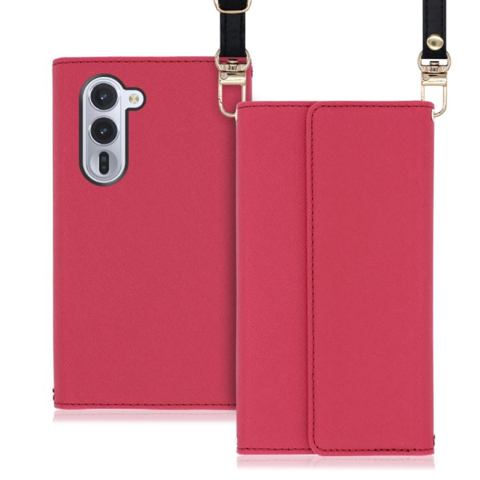 [ LOOF STRAP ] arrows Alpha F-51F M08 アルファ スマホケース ケース カバー ショルダー スマホショルダー ストラップ 肩掛け 首掛け 手帳型ケース カード収納 マグネット付き [ arrows Alpha 用 ]