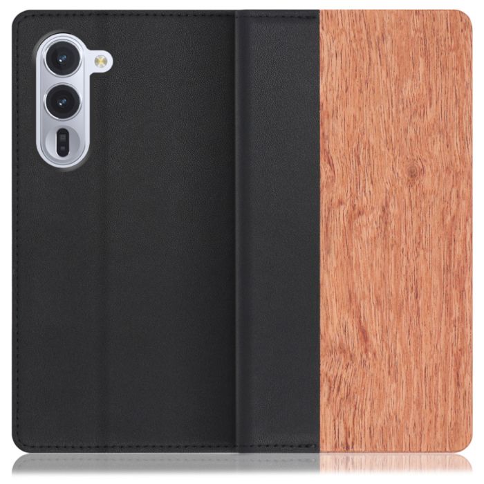 [ LOOF NATURE ] arrows Alpha F-51F M08 アルファ スマホケース ケース カバー 手帳型ケース カード収納 マグネット付き 天然木 本革 ベルトなし [ arrows Alpha ]