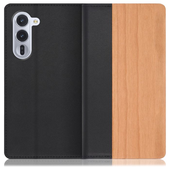 [ LOOF NATURE ] arrows Alpha F-51F M08 アルファ スマホケース ケース カバー 手帳型ケース カード収納 マグネット付き 天然木 本革 ベルトなし [ arrows Alpha ]