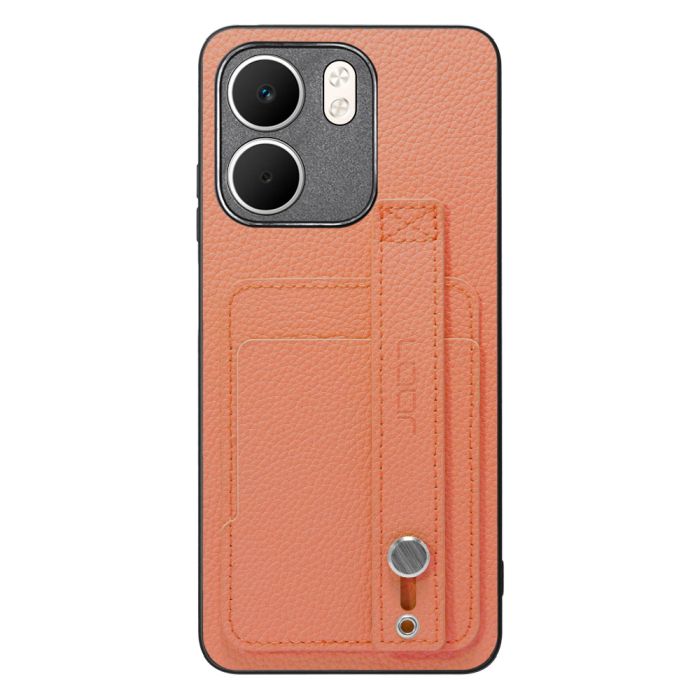 [ LOOF HOLD-SHELL CARD ] OPPO A5x オッポ スマホケース 背面 ケース カバー ハードケース 背面ベルト カード入れ 本革 ストラップホール [ OPPO A5x 用 ]
