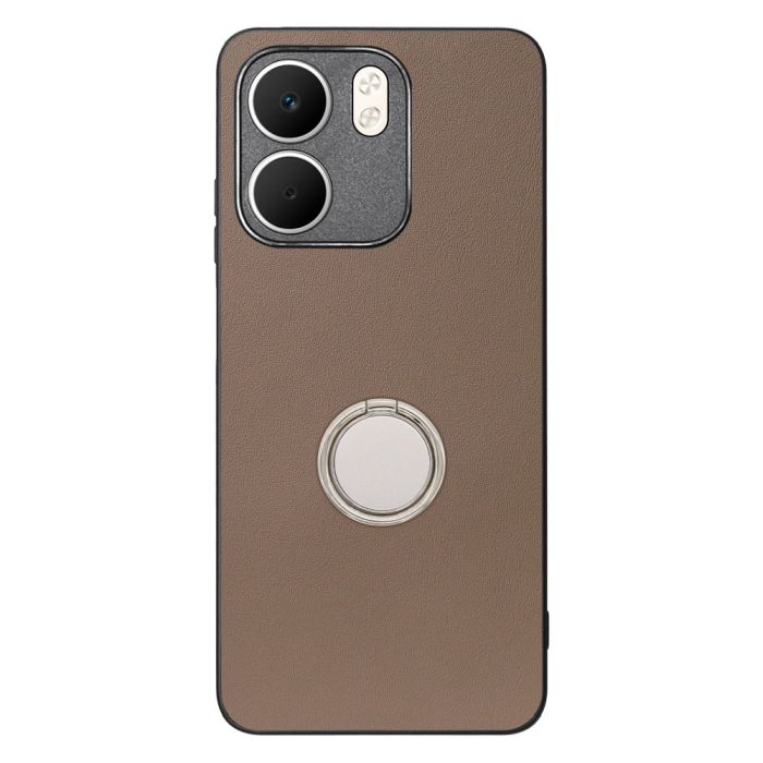 [ LOOF RING-SHELL (シンプル Ver.) ] OPPO A5x オッポ スマホケース 背面 ケース カバー ハードケース スマホリング リング付き 本革 ストラップホール [ OPPO A5x 用 ]