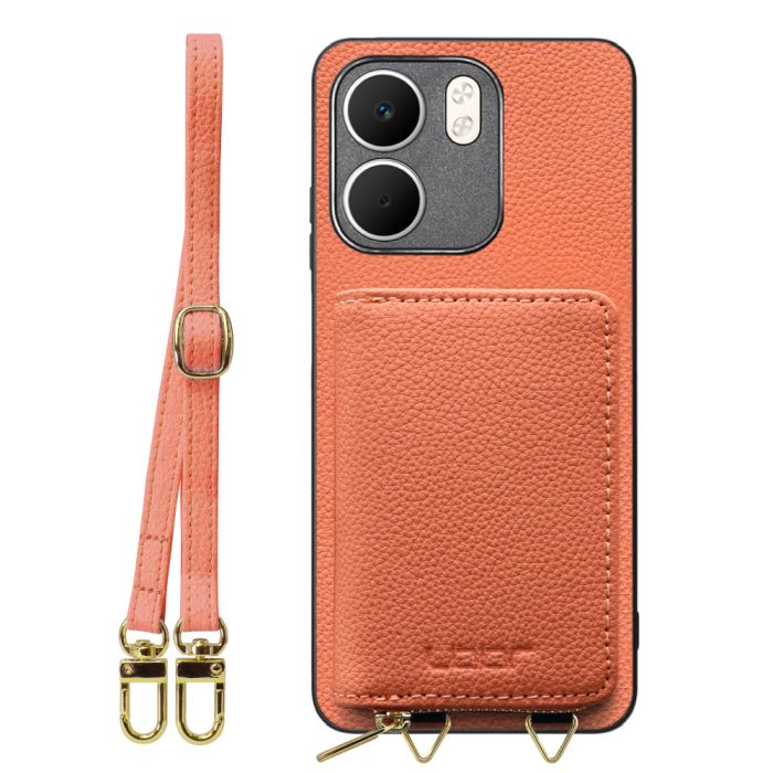 [ LOOF LUXURY-SHELL POUCH ] OPPO A5x オッポ ケース ショルダー スマホショルダー 背面 収納 ポーチ付き カバー スマホケース ストラップ 本革 [ OPPO A5x 用 ]