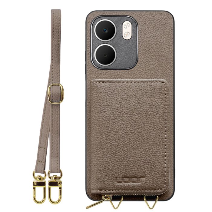 [ LOOF LUXURY-SHELL POUCH ] OPPO A5x オッポ ケース ショルダー スマホショルダー 背面 収納 ポーチ付き カバー スマホケース ストラップ 本革 [ OPPO A5x 用 ]