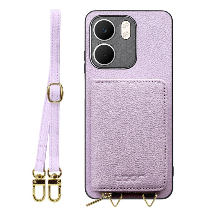 [ LOOF LUXURY-SHELL POUCH ] OPPO A5x オッポ ケース ショルダー スマホショルダー 背面 収納 ポーチ付き カバー スマホケース ストラップ 本革 [ OPPO A5x 用 ]