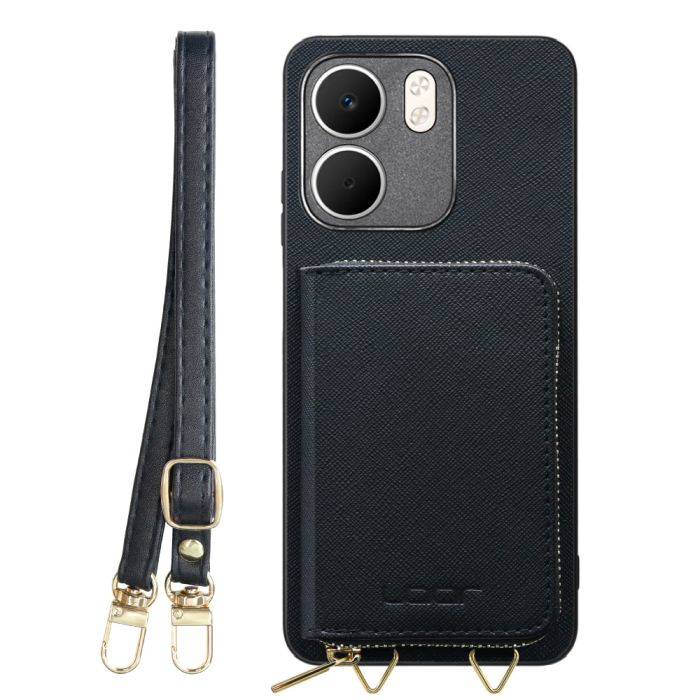 [ LOOF CASUAL-SHELL POUCH ] OPPO A5x オッポ ケース ショルダー スマホショルダー 背面 収納 ポーチ付き カバー スマホケース ストラップ レザー [ OPPO A5x 用 ]