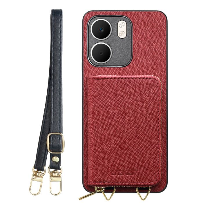 [ LOOF CASUAL-SHELL POUCH ] OPPO A5x オッポ ケース ショルダー スマホショルダー 背面 収納 ポーチ付き カバー スマホケース ストラップ レザー [ OPPO A5x 用 ]