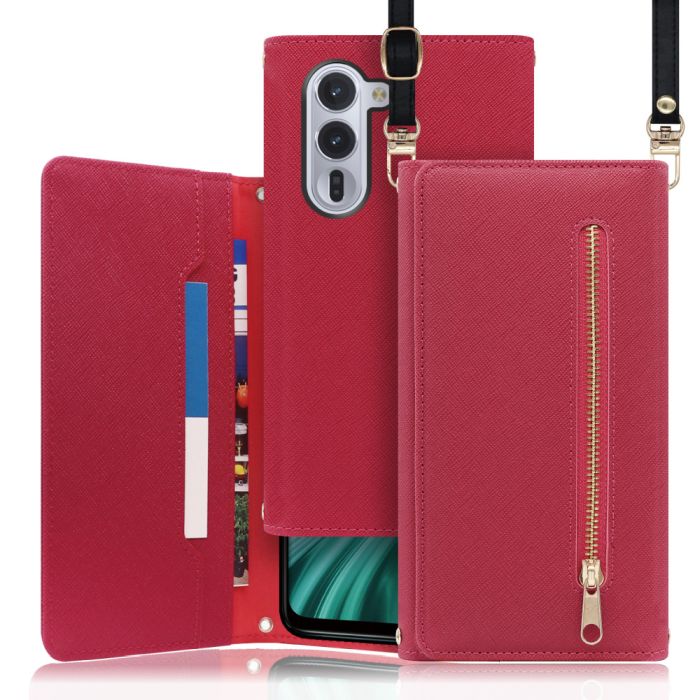 [ LOOF SHOULDER ] arrows Alpha F-51F M08 アルファ スマホケース ケース カバー ショルダー スマホショルダー ストラップ 肩掛け 首掛け 手帳型ケース カード収納 マグネット付き ベルトなし [ arrows Alpha 用 ]