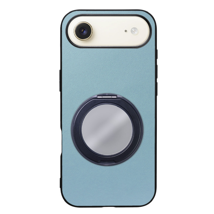 [ LOOF RING-SHELL (ミラー Ver.) ] iPhone Air iPhone Air アイフォン エア iPhoneAir スマホケース 背面 ケース カバー ミラー付きスマホリング スタンド 本革 レザー 落下防止  [ iPhone Air 用 ]