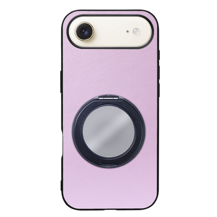 [ LOOF RING-SHELL (ミラー Ver.) ] iPhone Air iPhone Air アイフォン エア iPhoneAir スマホケース 背面 ケース カバー ミラー付きスマホリング スタンド 本革 レザー 落下防止  [ iPhone Air 用 ]