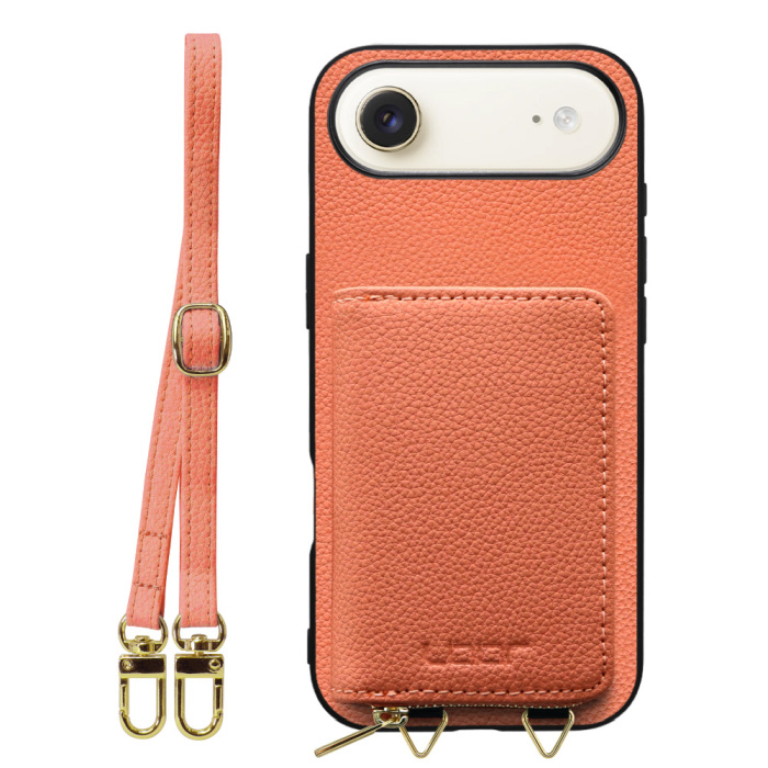 [ LOOF LUXURY-SHELL POUCH ] iPhone Air iPhone Air アイフォン エア iPhoneAir ケース ショルダー スマホショルダー 背面 収納 ポーチ付き カバー スマホケース ストラップ 本革 [ iPhone Air 用 ]