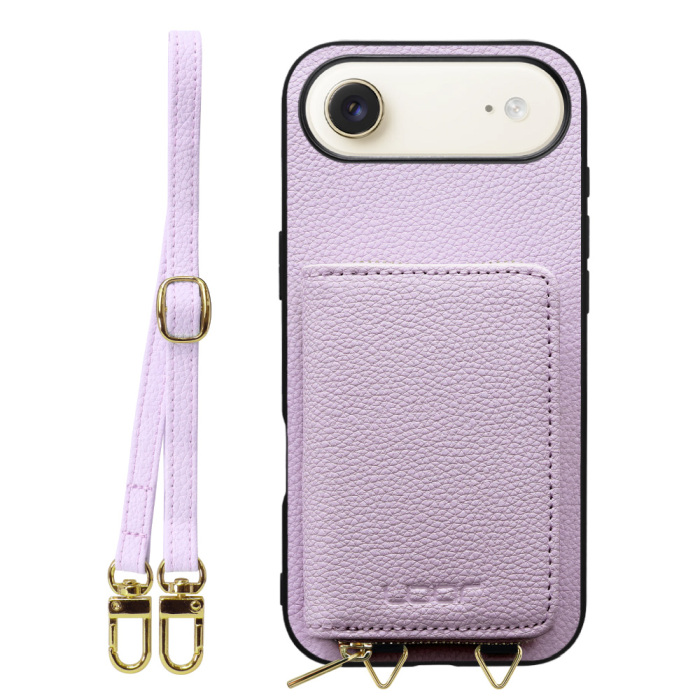 [ LOOF LUXURY-SHELL POUCH ] iPhone Air iPhone Air アイフォン エア iPhoneAir ケース ショルダー スマホショルダー 背面 収納 ポーチ付き カバー スマホケース ストラップ 本革 [ iPhone Air 用 ]