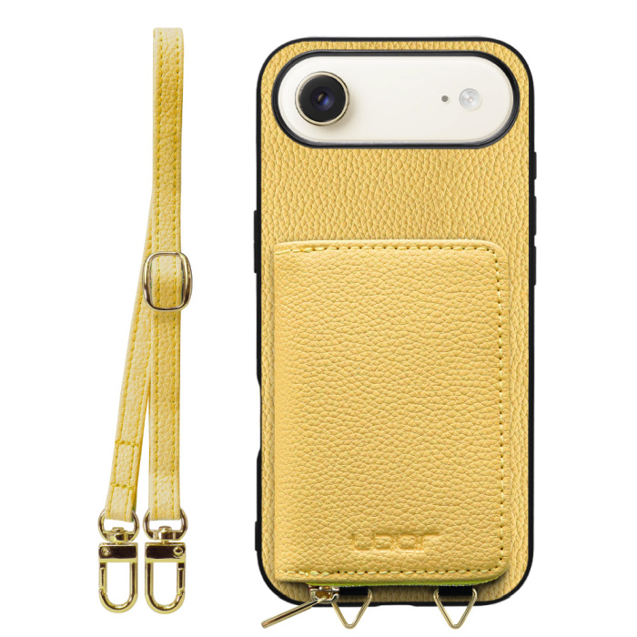 [ LOOF LUXURY-SHELL POUCH ] iPhone Air iPhone Air アイフォン エア iPhoneAir ケース ショルダー スマホショルダー 背面 収納 ポーチ付き カバー スマホケース ストラップ 本革 [ iPhone Air 用 ]