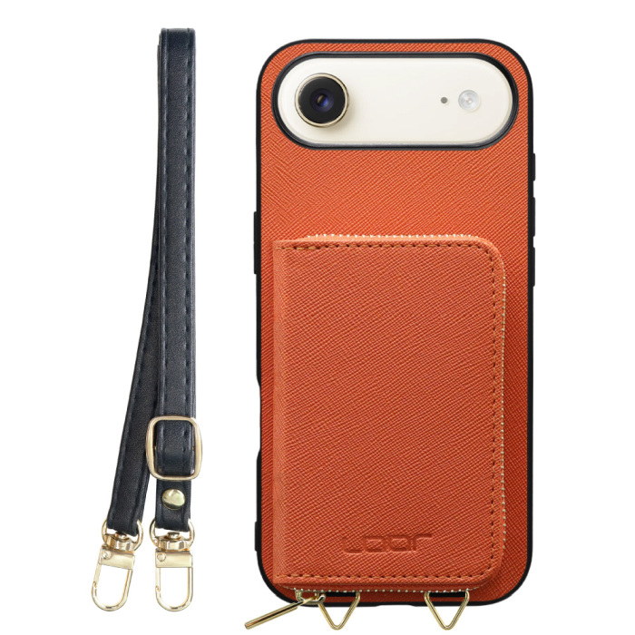 [ LOOF CASUAL-SHELL POUCH ] iPhone Air iPhone Air アイフォン エア iPhoneAir ケース ショルダー スマホショルダー 背面 収納 ポーチ付き カバー スマホケース ストラップ レザー [ iPhone Air 用 ]