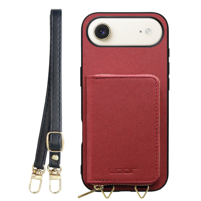 [ LOOF CASUAL-SHELL POUCH ] iPhone Air iPhone Air アイフォン エア iPhoneAir ケース ショルダー スマホショルダー 背面 収納 ポーチ付き カバー スマホケース ストラップ レザー [ iPhone Air 用 ]