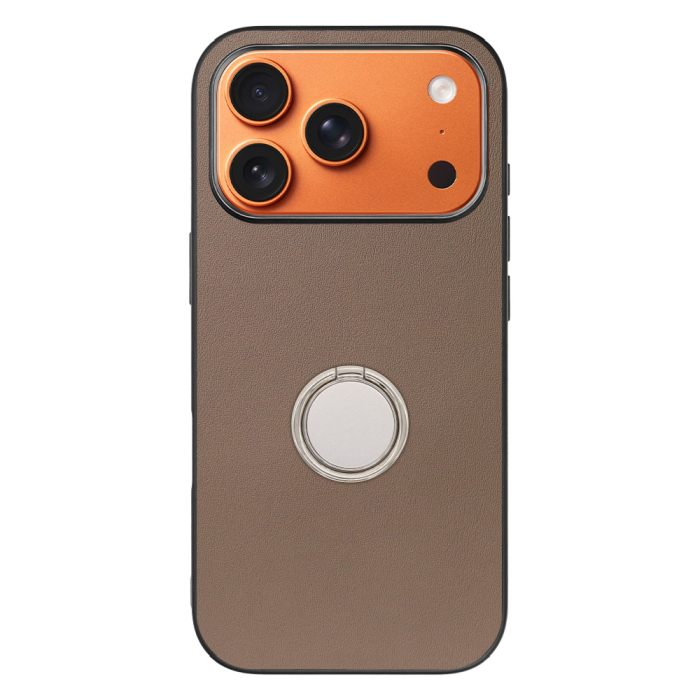 [ LOOF RING-SHELL (シンプル Ver.) ] iPhone 17 Pro iPhone17 Pro アイフォン17 プロ スマホケース 背面 ケース カバー ハードケース スマホリング リング付き 本革 ストラップホール [ iPhone 17 Pro 用 ]