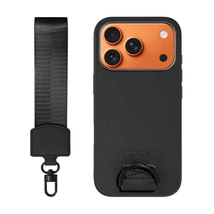 [ LOOF STRAP-SHELL (ショートVer.) ] iPhone 17 Pro iPhone17 Pro アイフォン17 プロ スマホケース 背面 ケース カバー ハードケース ハンドストラップ  本革 [ iPhone 17 Pro 用 ]