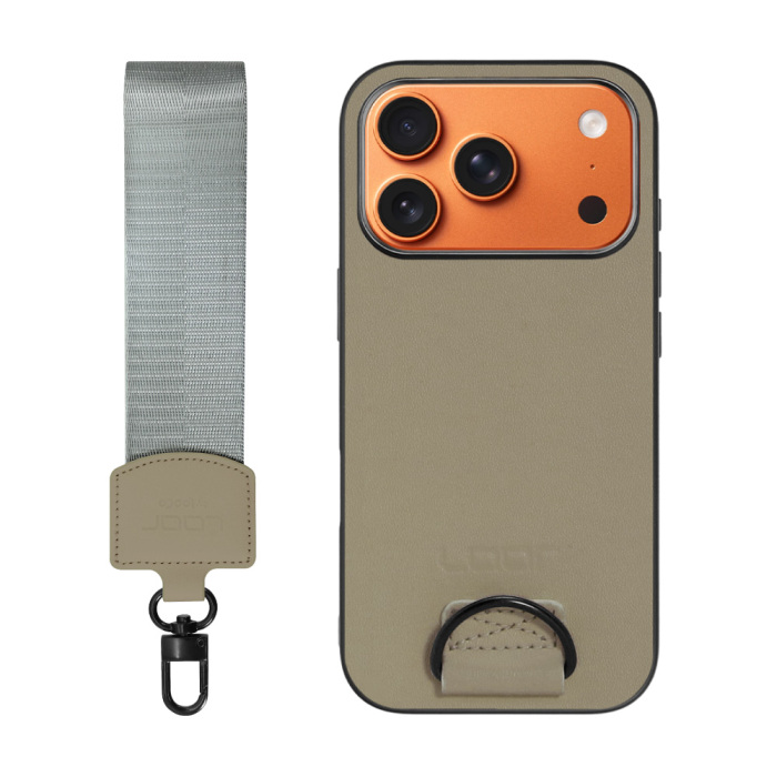 [ LOOF STRAP-SHELL (ショートVer.) ] iPhone 17 Pro iPhone17 Pro アイフォン17 プロ スマホケース 背面 ケース カバー ハードケース ハンドストラップ  本革 [ iPhone 17 Pro 用 ]