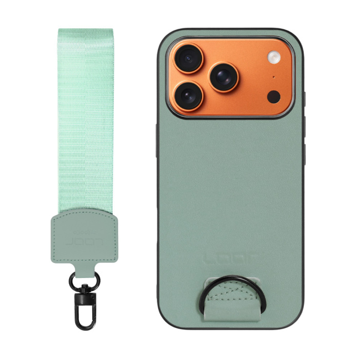 [ LOOF STRAP-SHELL (ショートVer.) ] iPhone 17 Pro iPhone17 Pro アイフォン17 プロ スマホケース 背面 ケース カバー ハードケース ハンドストラップ  本革 [ iPhone 17 Pro 用 ]