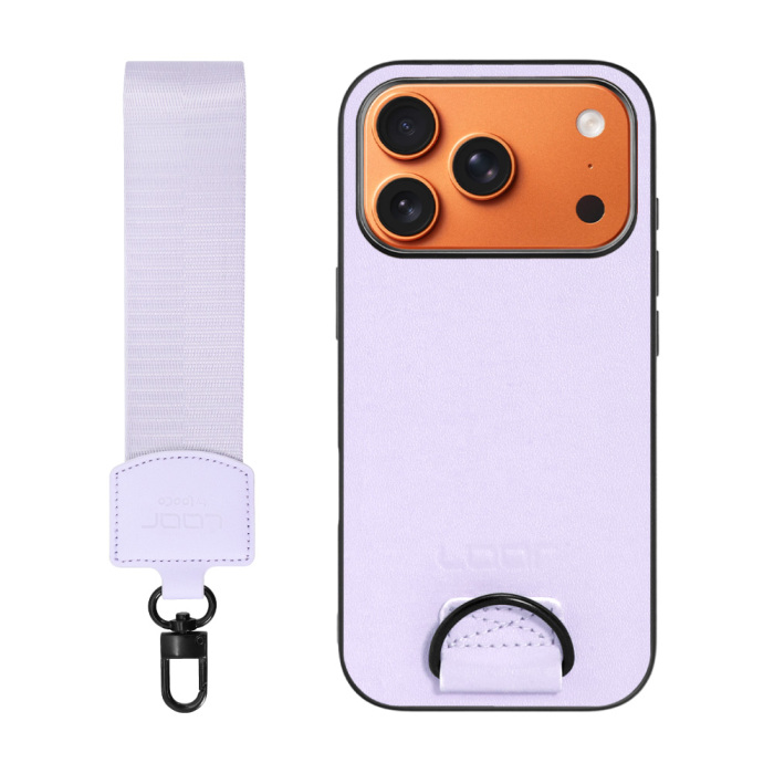 [ LOOF STRAP-SHELL (ショートVer.) ] iPhone 17 Pro iPhone17 Pro アイフォン17 プロ スマホケース 背面 ケース カバー ハードケース ハンドストラップ  本革 [ iPhone 17 Pro 用 ]