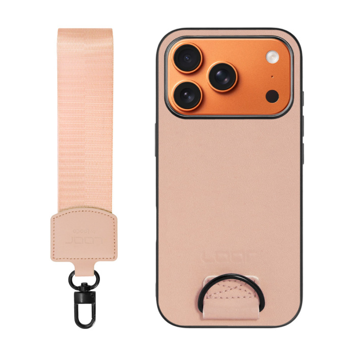 [ LOOF STRAP-SHELL (ショートVer.) ] iPhone 17 Pro iPhone17 Pro アイフォン17 プロ スマホケース 背面 ケース カバー ハードケース ハンドストラップ  本革 [ iPhone 17 Pro 用 ]